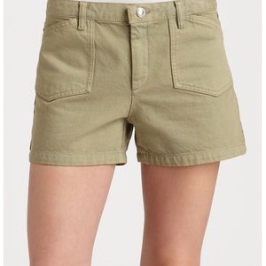 A.P.C. 100% Cotton Denim Shorts - Olive Green